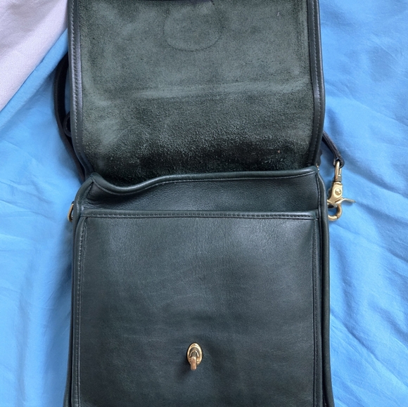 Vintage Coach Bottle Green Leather 5130 Willis Station Bag Top Handle - Picture 7 of 11